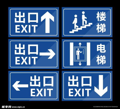 楼梯电梯出口标识牌设计图